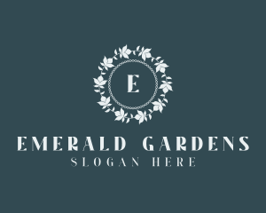 Flower Wreath Wedding logo design