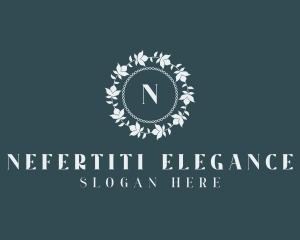 Flower Wreath Wedding logo design