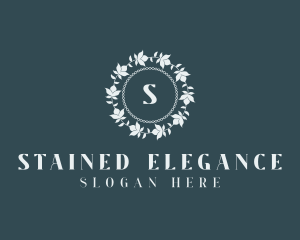 Flower Wreath Wedding logo design