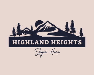 Highland - Mountain Trail Forest logo design