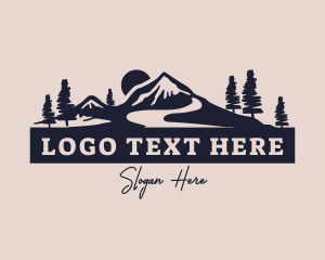 Wood - Mountain Trail Forest logo design