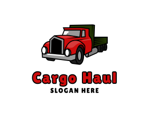 Retro Red Truck logo design