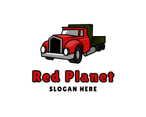 Retro Red Truck logo design