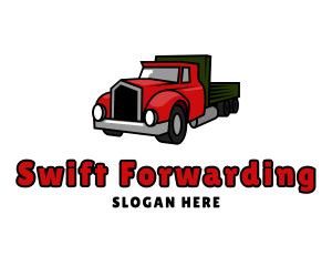 Retro Red Truck logo design