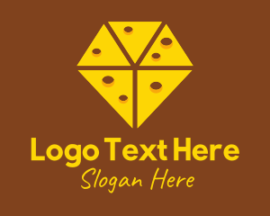 White And Yellow - Diamond Cheese Slice logo design