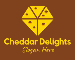 Cheddar - Diamond Cheese Slice logo design