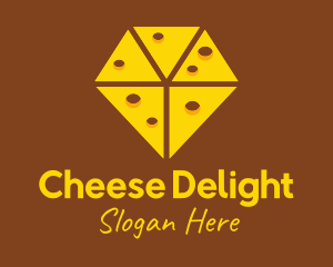 Diamond Cheese Slice logo design