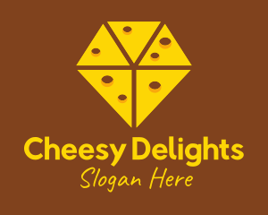 Diamond Cheese Slice logo design