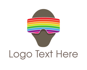 Vr - Rainbow VR Goggles logo design