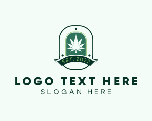 Farming - Marijuana Plant Herb Badge logo design
