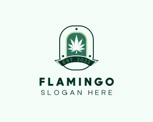 Planting - Marijuana Plant Herb Badge logo design