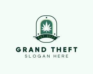 Cannabidioil - Marijuana Plant Herb Badge logo design