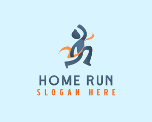 Human Marathon Runner logo design