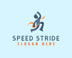 Human Marathon Runner logo design