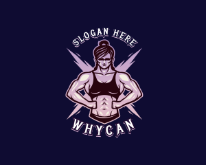 Bodybuilding - Bodybuilding Muscle Woman logo design