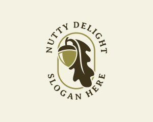 Hazelnut - Acorn Oak Leaf logo design