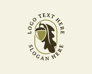 Hazelnut - Acorn Oak Leaf logo design