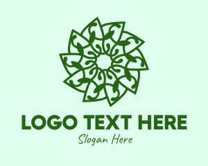 Mandala - Botanical Green Flower logo design