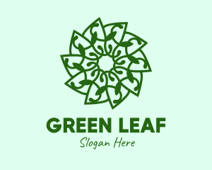 Botanical Green Flower logo design