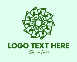 Spa - Botanical Green Flower logo design