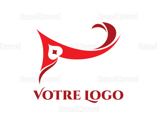 Red Poker Wave Logo
