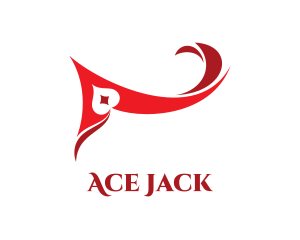 Blackjack - Red Poker Wave logo design