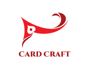 Card - Red Poker Wave logo design