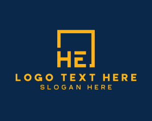 Initial - Company Business Letter HE logo design