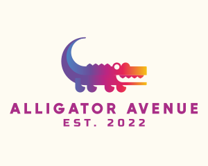 Alligator - Gradient Crocodile Animal logo design