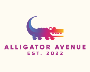 Gradient Crocodile Animal logo design