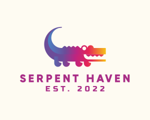 Gradient Crocodile Animal logo design