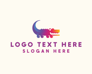 Gradient Crocodile Animal logo design