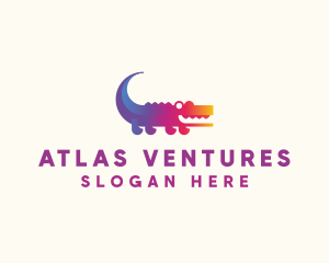 Gradient Crocodile Animal Logo