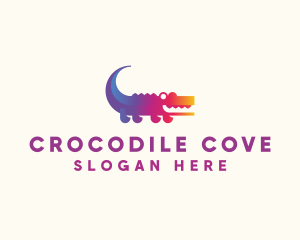 Gradient Crocodile Animal logo design