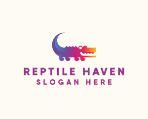 Gradient Crocodile Animal logo design