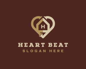 Heart Plumbing House logo design