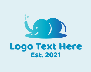 Blue - Cute Fat Elephant logo design