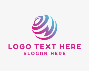 Gradient - Digital Logistics Globe logo design