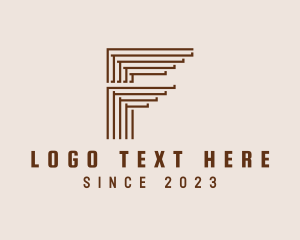 Wood - Modern Architecture Letter F logo design