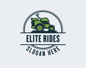 Grass Riding Lawn Mower logo design