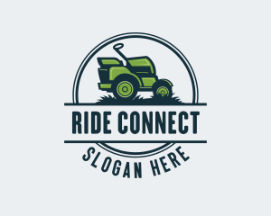 Grass Riding Lawn Mower logo design