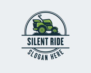 Grass Riding Lawn Mower logo design