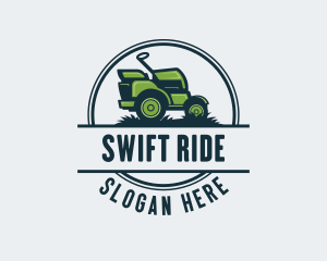 Grass Riding Lawn Mower logo design