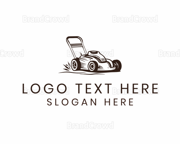 Gardening Lawn Mower Logo