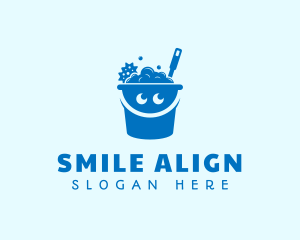 Cleaning Bucket Smile logo design