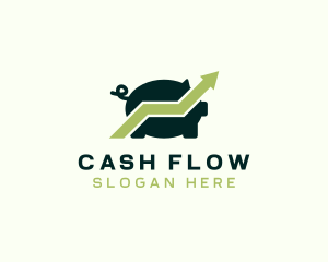 Monetary - Piggy Bank Savings Arrow logo design