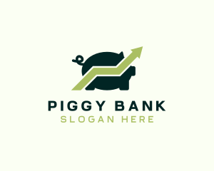 Piggy Bank Savings Arrow logo design