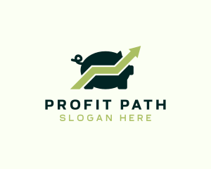 Profit - Piggy Bank Savings Arrow logo design