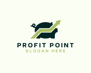 Piggy Bank Savings Arrow logo design