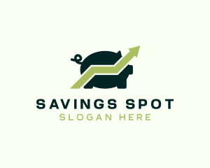 Piggy Bank Savings Arrow logo design